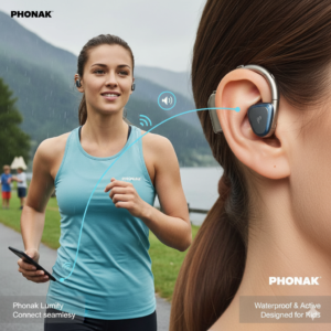 برندهای سمعک 1 تجربهای بینظیر از شنیدن با سمعکهای فوناک: هوشمند، متصل و قدرتمند. این تصویر، قدرت اتصال بیسیم و کیفیت صدای برتر سمعک فوناک را به نمایش میگذارد که به شما امکان میدهد در هر محیطی، از مکالمات تلفنی شفاف گرفته تا لذت شنیدن موسیقی، با جهان اطراف خود در ارتباط کامل باشید. طراحی ارگونومیک و پیشرفته آن، راحتی و کارایی را در تمام طول روز تضمین میکند.